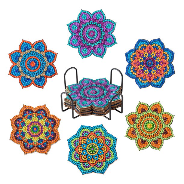 Goxfaca Diamond Art Coasters Arts and Crafts Diamonds Painting Kits