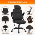 thumbnail image 6 of GASEE Leather Office Chair, Big and Tall Office Chair 400LBS Wide Seat Ergonomic Computer Desk Chair High Back Executive Leather Chair Adjustable Task Chair Lumbar Back with 1-Year Warranty, Black, 6 of 12