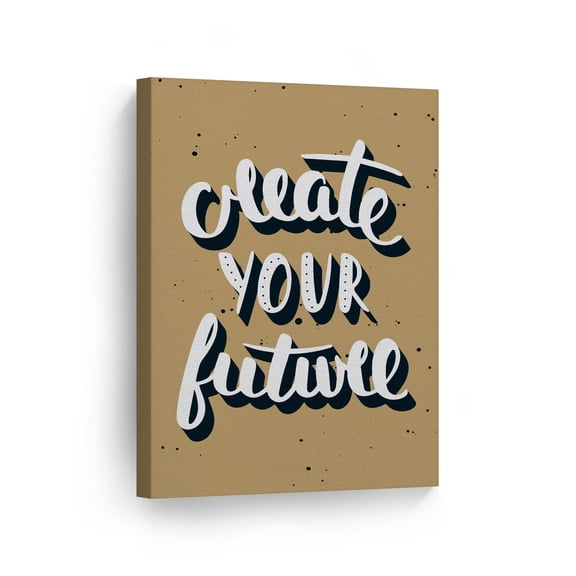 Smile Art Design Create Your Future Modern Hand Lettering Motivational Canvas Wall Art Inspirational Wall Art Entrepreneur Quote Print Modern Office Living Room Decor Artwork Gift 40x30
