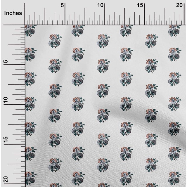 oneOone Tissu Polyester Lycra à Imprimé Floral en Blocs Tissu de Couture BTY 56 Pouces de Large