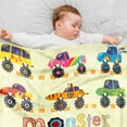 thumbnail image 5 of Monster Trucks Baby Blanket for Boys, Yellow Car Blankets for Toddler Boys Gift, 30x40 Inch Cute Monster Trucks Throw Blanket Baby Boys, Soft Fleece Car Blanket for Boys Kids Baby Shower Birthday, 5 of 6