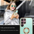 thumbnail image 3 of Compatible with Samsung Galaxy S23 Ultra Case for Women Cute Samsung S23 Ultra Phone Case Shockproof with Luxury Plating Gold Edge and Magnetic Car Mount Kickstand Protective Cases (Light Green), 3 of 14