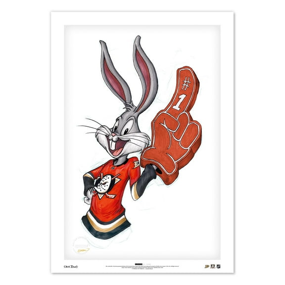 Bugs Bunny Anaheim Ducks 14" x 20" Looney Tunes Limited Edition Fine Art Print