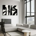 thumbnail image 2 of 2Pcs Framed Abstract Black and White Canvas Wall Art Minimalist Brushstroke Line Prints Modern Home Gallery Style Picture Painting Posters Bedroom Living Room Officech Ready to Hang, 2 of 6