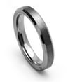 thumbnail image 2 of 4MM Comfort Fit Tungsten Carbide Wedding Band Beveled Edge Flat Center Brushed Ring (7 to 15), 2 of 3