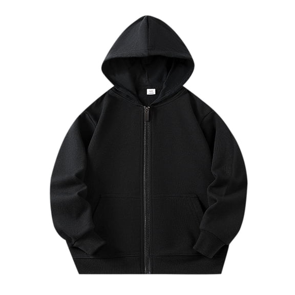 RUTAYY Children Girls Hoodies Long Sleeve Solid Color Zipper Soft Coat with Pocket Windproof Comfortable Casual Daily Wear Versatile Vacation Hooded Sweatshirt