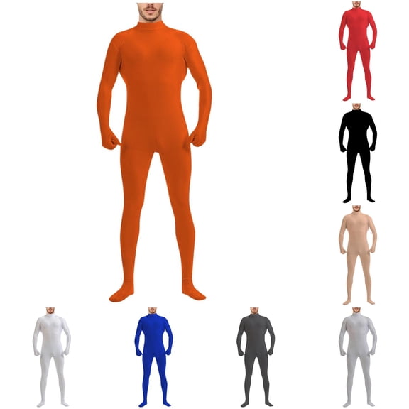 HNMKIU Ghostly Garb Invisibility Poncho Jumpsuit for Halloween Night Adventures Adult Cosplay Party Orange - 160-S