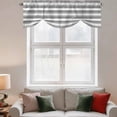 thumbnail image 3 of Tie Up Valances for Windows, Grey Stripe Adjustable Valance Curtains Window Treatment for Living Room/Bedroom Windows, Minimalist Farmhouse Striped Rod Pocket Kitchen Curtains & Drapes 54x18 Inch, 3 of 9