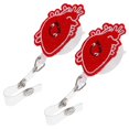 thumbnail image 1 of Felt Badge Reel Retractable Nurse Badge Holder for Nurses Hospital Workplace Red Felt with Swivel Clip 2Pcs, 1 of 3
