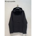 thumbnail image 4 of Kuzuwata - Sudadera con capucha de manga larga, holgada e informal, elegante, ajustada, a la moda, con cordón y parches de Japón, 4 of 5