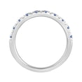 thumbnail image 3 of 1/10 Carat T.W. Diamond and Blue Sapphire Sterling Silver Wedding Band, 3 of 4