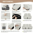 thumbnail image 6 of Timeles Recliner Covers, Stretch Reclining Chair Covers, Recliner Sofa Slipcovers Stripe Jacquard Recliner Couch Covers Furniture Protector Covers for Pet Kid (3 Seater, Cream), 6 of 7