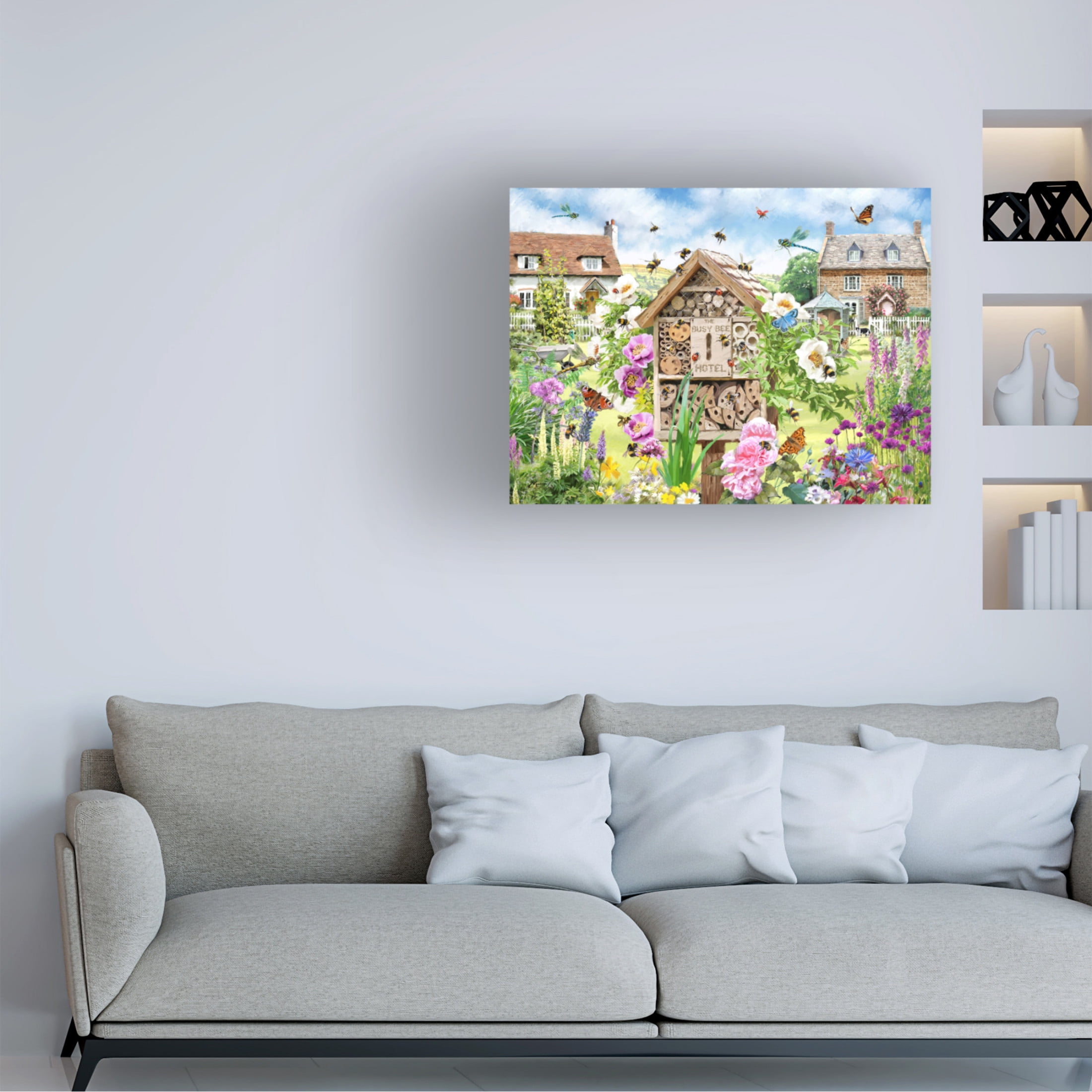 Canvas Wall Art - The Macneil Studio '2107 Busy Bee Hotel' Wall Art for Living Room, Bedroom, or Office Décor by Trademark Fine Art - 47 x 35 Inches
