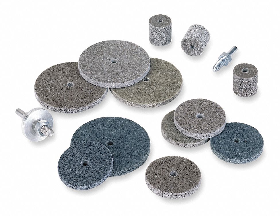 3" Deburring and Finishing Unitized Wheel, 1/2" W, 1/4" Mounting Size