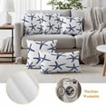 thumbnail image 6 of Navy Blue Starfish Coastal Outdoor Waterproof Pillow Covers, Nautical Summer Beach Ocean Decorative Square Throw Pillowcase Sofa Cushion Sham for Patio/Couch/Chair, 18"x18" 2 Pack, 6 of 8