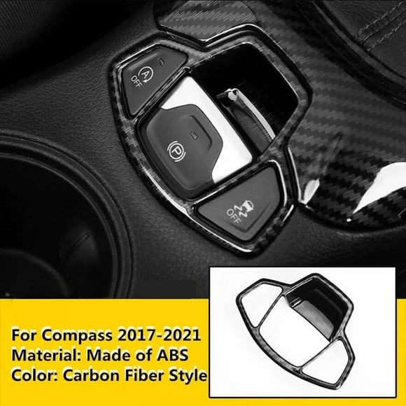 Bgsha For Jeep for Compass 2017-2021 pattern Handbrake Button Cover Trim