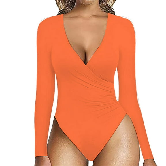Jumpsuit Women V Neck Sexy Set Long Sleeve Solid Tops Bodysuit Sexy Short Suit Casual Rompers