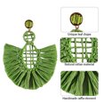 thumbnail image 3 of 2 pares de pendientes redondos de rafia – Pendientes de paja boho – Pendientes colgantes geométricos para mujeres y niñas, 3 of 5