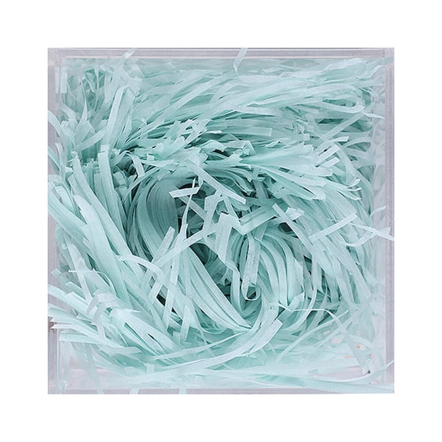 1 Pack Lafite Remplisseur de Papier Raphia Coloré Boîte Râpée Emballage Décoration Pratique Mariage Fête Pâques Nouvel An Bleu à Gris