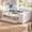 White, variant on Twin Size Daybed with 9 Drawers & Bookcase Storage Metal Platform Corner Bed with Hidden Storage, Vintage Brown