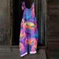 thumbnail image 7 of BOMYJESK Women Halloween Jumpsuits Pumpkin Print One Piece Sleeveless Rompers Pants Funny Loose Spaghetti Strap Rompers Purple M, 7 of 7