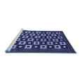 thumbnail image 2 of Ahgly Company Machine Washable Indoor Square Checkered Blue Modern Area Rugs, 4' Square, 2 of 4