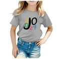 thumbnail image 1 of Hauts d'Été Unisexes pour Enfants Mode Été T-Shirt Imprimé Manches Courtes Col Rond T-Shirt Enfant Gris 12 Ans-13 Ans, 1 of 4