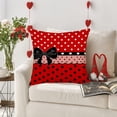 thumbnail image 2 of Valentines Day Bow Decor Pillow Cover 18x18 Inch Red Black Love Heart Polka Dot Festival Decoration Throw Pillow Covers Holiday Home Decorative Cushion Case for Couch, 2 of 6