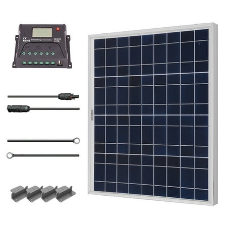Renogy 50W 12V Solar Panel Polycrystalline Off Grid Starter Kit with 10A PWM Charger (Best Solar Panel Kits)