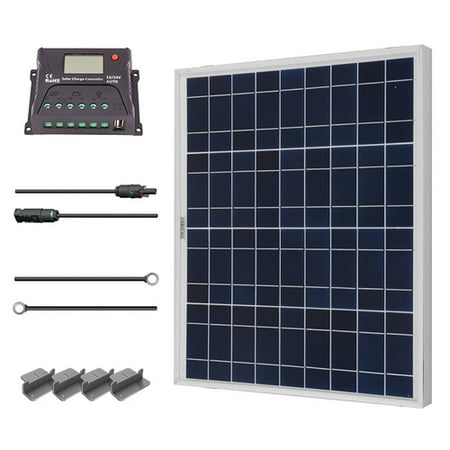 Renogy 50W 12V Solar Panel Polycrystalline Off Grid Starter Kit with 10A PWM Charger