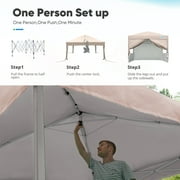 Quictent Privacy 8x8 Pop up Canopy tent Instant Folding Outdoor Canopy with Sidewalls Mesh Windows and Wheeled Bag Waterproof (Beige)