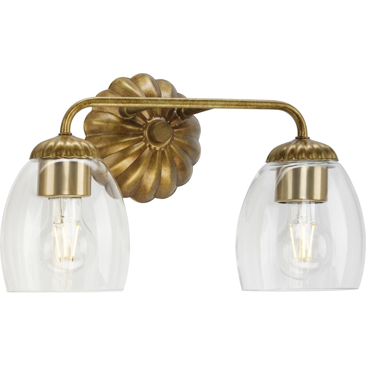 Quillan Collection Two-Light Soft Gold Transitional Bath & Vanity Light