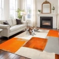 thumbnail image 2 of 6'x9' Area Rugs, Burnt Orange Indoor Outdoor Area Rug for Living Room Bedroom, Grey Modern Abstract Oil Painting Geometric Washable Bathroom Rugs Kitchen Floor Carpet Mats Home Decor Aesthetic, 2 of 8