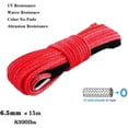 thumbnail image 4 of Synthetic Winch Rope 5/16 Inch x 50 ft 8300LBs with Black Protecing Sleeve for ATV UTV SUV Winches Line Cable Rope(Red), 4 of 5