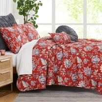 Southshore Fine Living, Inc. Oversized King Quilt Bedding Set 7-Pieces with Quilt, Pillow Shams, Euro Shams, 2 Throw Pillows; Boho Bedding Set with King / California King Size Quilt, Jacobean Red