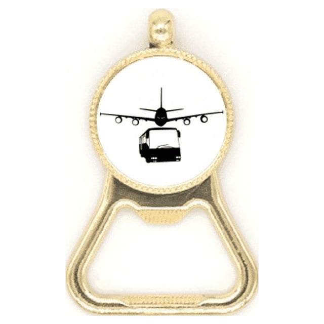 Bus Aircraft Traffic Art Deco Fashion Beer Bottle Cap Opener Stainless Steel Key Chain