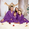 thumbnail image 2 of Family Christmas Pajamas Matching Sets Mom Style Soft Polyester and Spandex Purple Christmas Pajamas, 2 of 5