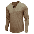 thumbnail image 5 of GLESTORE Men's Slim Fit Henry T-shirts Casual Long Sleeved Lightweight T-Shirts, 5 of 5
