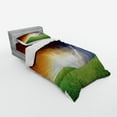 thumbnail image 2 of Ambesonne Landscape Bedding Set 3 Pcs, Thunder Field, Twin, Green Orange Blue, 2 of 2