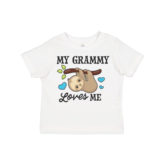 Inktastic My Grammy Loves Me with Sloth and Hearts Boys or Girls Toddler T-Shirt