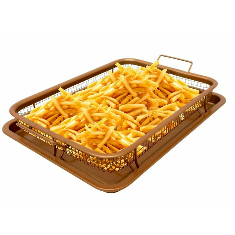 Gotham Steel Air Fryer Tray, Air Fry Basket For Oven, 2 Piece Nonstick  Copper Crisper Tray, Air Fry For Convection Oven, Also Great For Baking &  Crispy Foods, Dishwasher Safe – Large