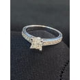 thumbnail image 4 of Pave 1.30 Cts Princess Round Cut Diamonds Solitaire Engagement Ring in Hallmark 14K White Gold, 4 of 13