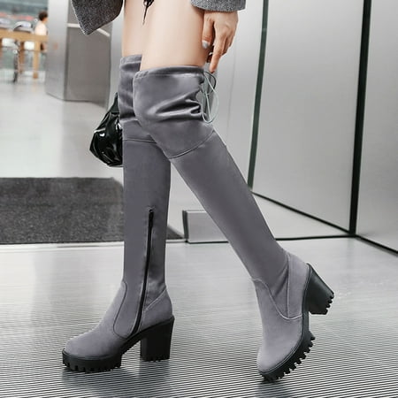 Summer Saving Clearance AXXD High-Heels Over-the-Knee Boots Medium Womens Boots Mid-Calf Over-the-Knee Boots Running Shoes Womens Couples Fall&Winter Shoes