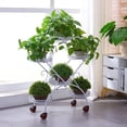 thumbnail image 2 of Miumaeov 6 Pots Modern Metal Plant Stand Heart Shape Flower Holder Shelf Movable with Wheel Flower Pot Stand for Patio Garden Living Room Corner Balcony Bedroom (White), 2 of 7