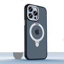 ELEHOLD Case for iPhone 14 Pro Max Case with Magnetic Stand, Compatible with MagSafe, Slim Shockproof Frosted Matte Case for iPhone 14 Pro Max,Silver   Black