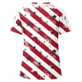 thumbnail image 4 of Camisas de Manga Corta para las Mujeres Impresión Cuello Redondo Suéter Encaje Camisa, Blusa de Verano Casual para las Mujeres, 4 of 5