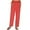 Red, variant on fheaev Cotton Linen Pants For Women Elastic Waist High-Waist Pants Casual Loose Straight Comfy Trousers With Pockets Solid Color Slacks