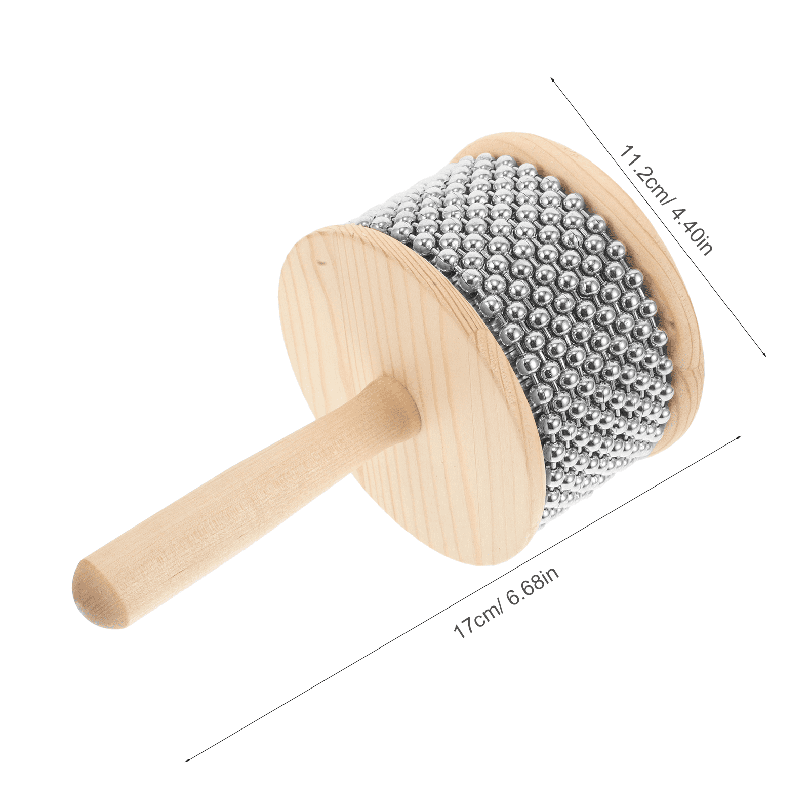 FRCOLOR Cabasa Musical Instrument Wooden Hand Cabasa Shaker With Metal Bead Cylinder For Beginners Classroom Outdoor Concert Use