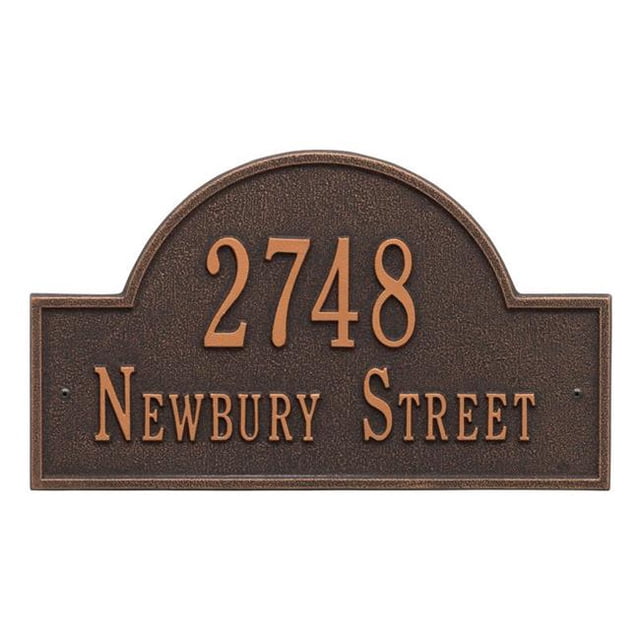 Whitehall Products 1004OB Standard Wall Two Line Arch Marker Address Plaque, Oil Rubbed Bronze