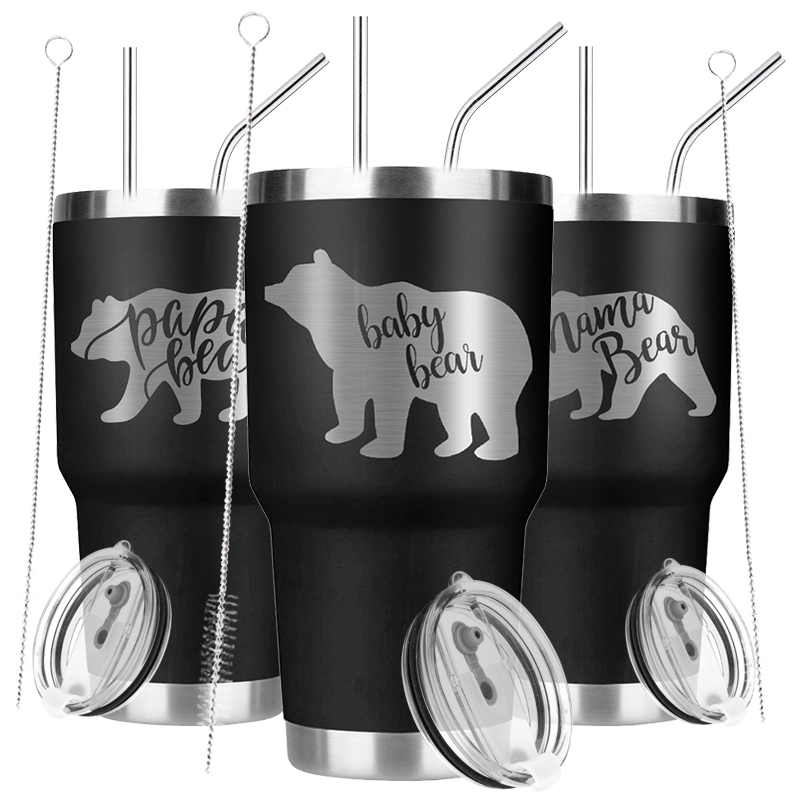 3Pack 30oz Insulated Coffee Cup Stainless Steel Keep Drinks Cold & Hot Vacuum Insulated Double